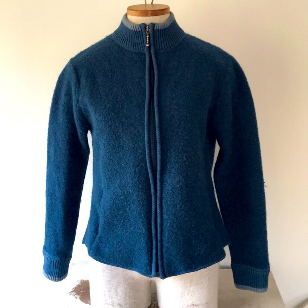 Blue boiled wool women’s jacket size small